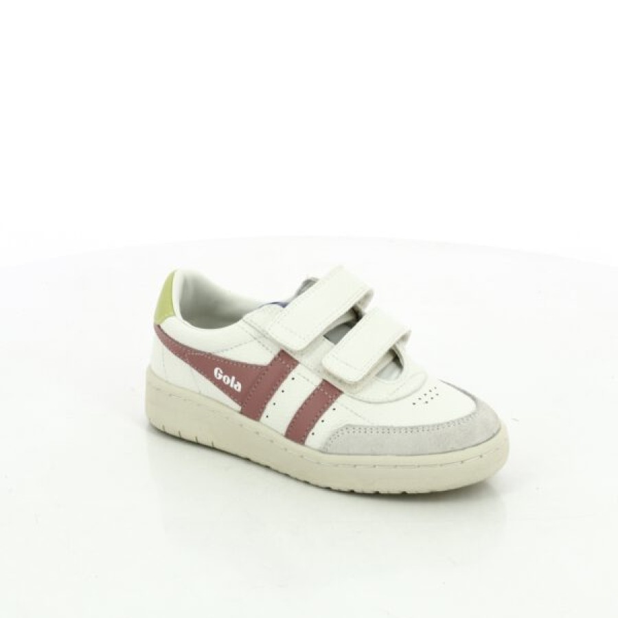 Kevin Girls | Throat Velcro Shoes White