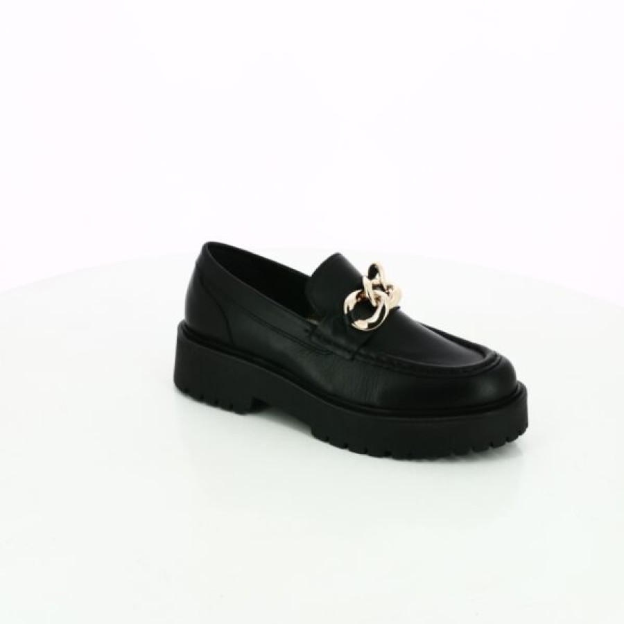 Kevin Ladies | Cypres Slip-Ons - Black Moccasins