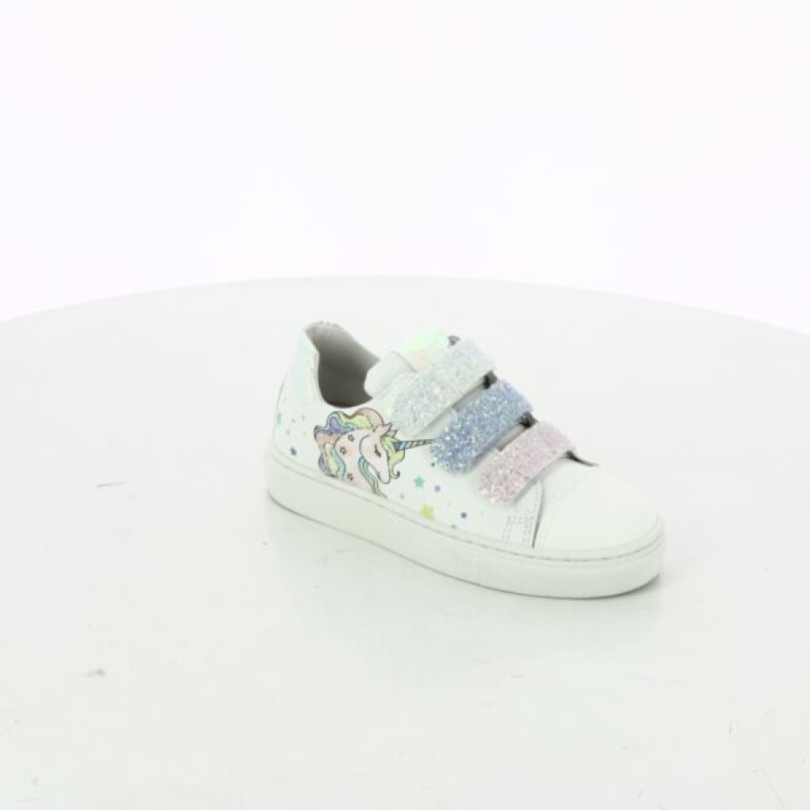 Kevin Girls | Little David Velcro shoes White