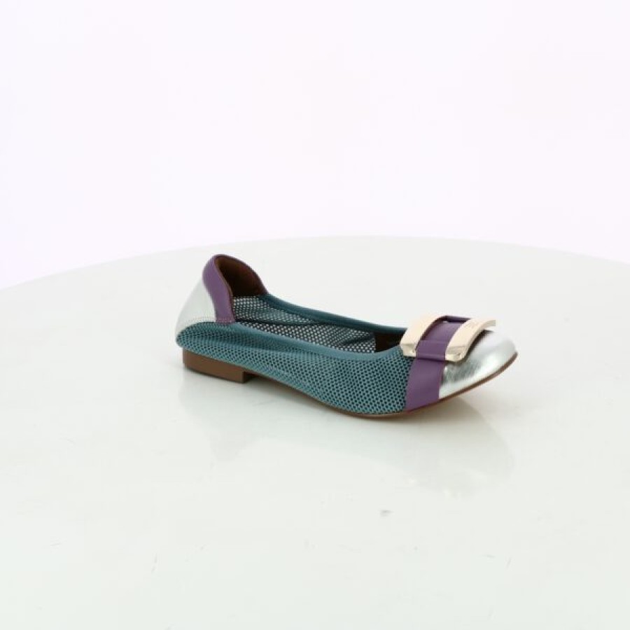 Kevin Ladies | Crinkles Ballerinas Blue